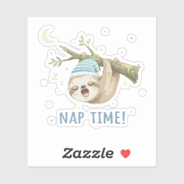 Cute Sleeping Sloth "Nap Time!" Cartoon  (Sheet)