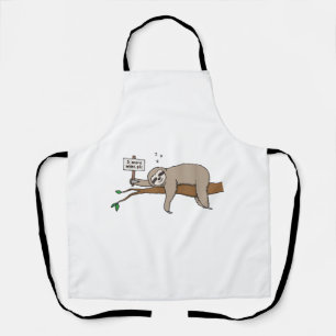 Cute Sleeping Sloth T Shirt Funny Lazy Tired Nappi Apron