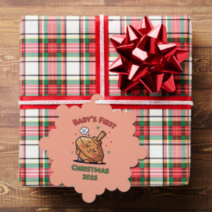 Cute Sleeping Spinning Top Baby's First Tree Decoration Card