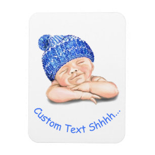 Cute Sleeping Sweet Smiling Happy Baby - Customise Magnet