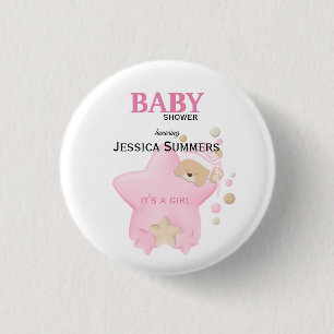 Cute Sleeping Teddy Bear Baby Shower 3 Cm Round Badge
