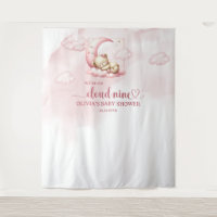Cute sleeping teddy bear cloud nine pink girl