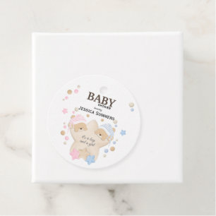 Cute Sleeping Teddy Bear Twins Baby Shower Favour  Favour Tags
