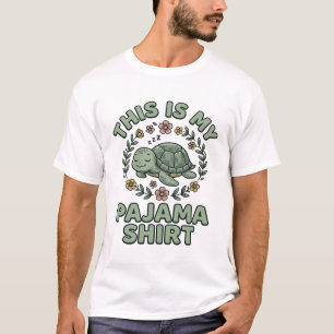 Cute Sleeping Turtle Pajama Shirt Vintage Vector D
