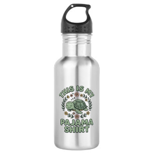 Cute Sleeping Turtle Pajama Shirt Vintage Vector D 532 Ml Water Bottle