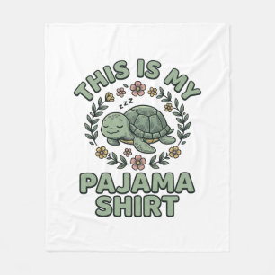 Cute Sleeping Turtle Pajama Shirt Vintage Vector D Fleece Blanket