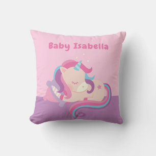 Cute Sleeping Unicorn Baby Girl Nursery Cushion