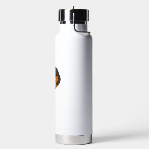 Cute Sleepy Black Cat on a Pumpkin Halloween Essen Water Bottle
