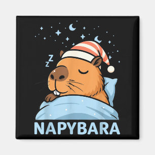 Cute Sleepy Capybara Funny Napybara Pajamas Magnet