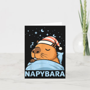 Cute Sleepy Capybara Funny Napybara Pyjamas Card