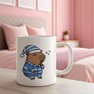 Cute Sleepy Capybara Mug | Cosy & Relaxing Coffee