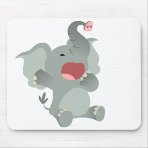 Cute Sleepy Cartoon Elephant Mousepad