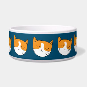 Cute Sleepy Cat Pet Bowl Large