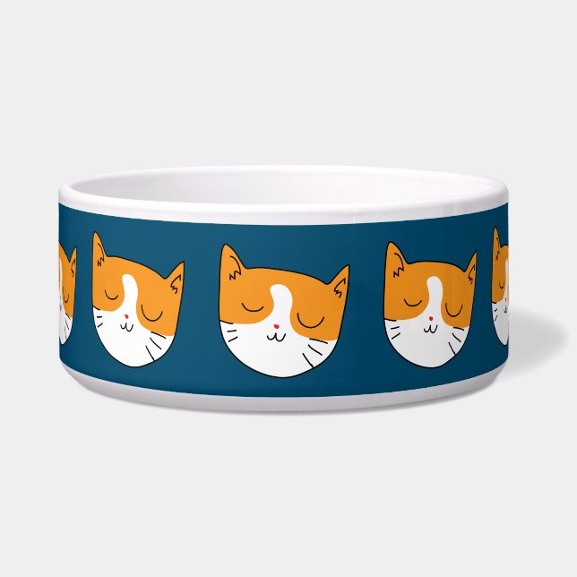 Cute Sleepy Cat Pet Bowl Large (Front)