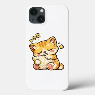 Cute Sleepy Cat Pillow iPhone 13 Case