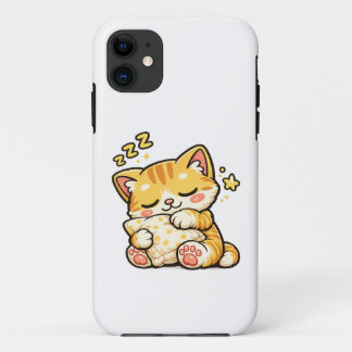 Cute Sleepy Cat Pillow iPhone 11 Case