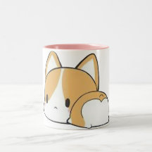 Cute Sleepy Corgi Mug - 2 Tone