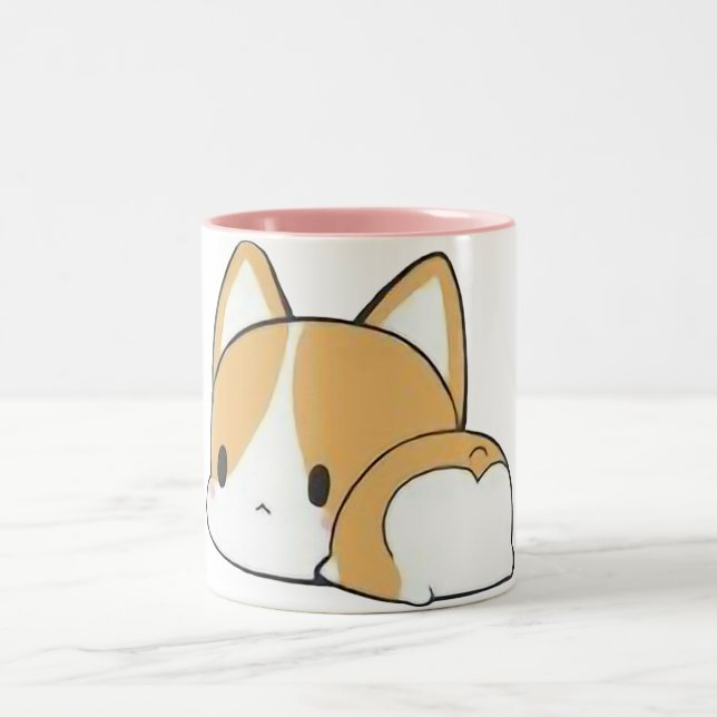 Cute Sleepy Corgi Mug - 2 Tone (Center)
