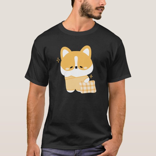 Cute Sleepy Corgi T-Shirt (Front)