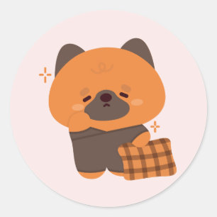 Cute Sleepy German Shepherd Classic Round Sticker