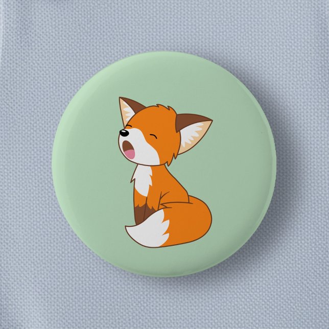 Cute Sleepy Little Fox 6 Cm Round Badge (Creator Uploaded)