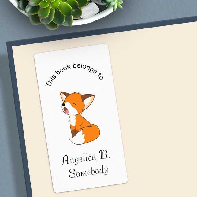 Cute Sleepy Little Fox Bookplate (Creator Uploaded)