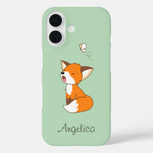 Cute Sleepy Little Fox iPhone 16 Case