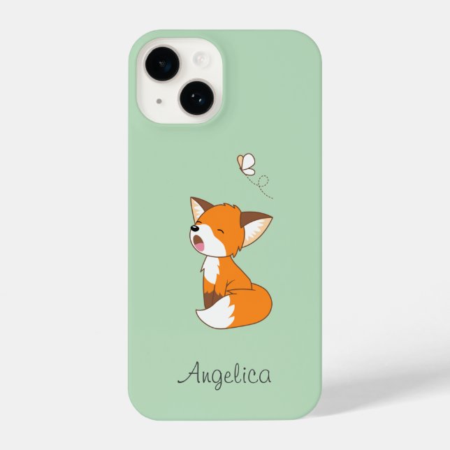 Cute Sleepy Little Fox iPhone Case (Back)