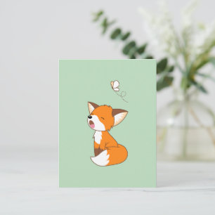 Cute Sleepy Little Fox Postcard