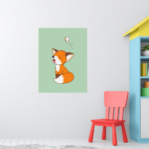 Cute Sleepy Little Fox Poster