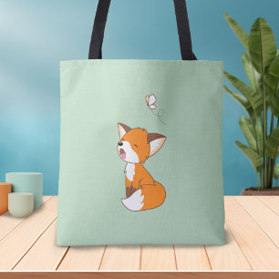 Cute Sleepy Little Fox Tote Bag