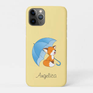 Cute Sleepy Little Fox under Umbrella iPhone 11 Pro Case