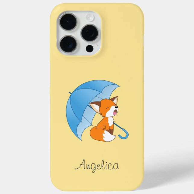 Cute Sleepy Little Fox under Umbrella Case-Mate iPhone Case (Back)