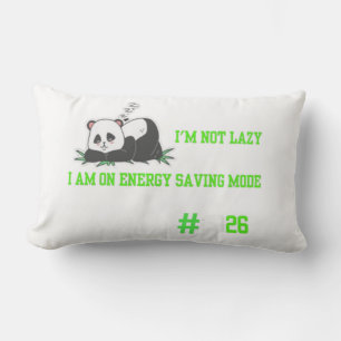 "Cute sleepy panda comfort playful trendy design" Lumbar Cushion