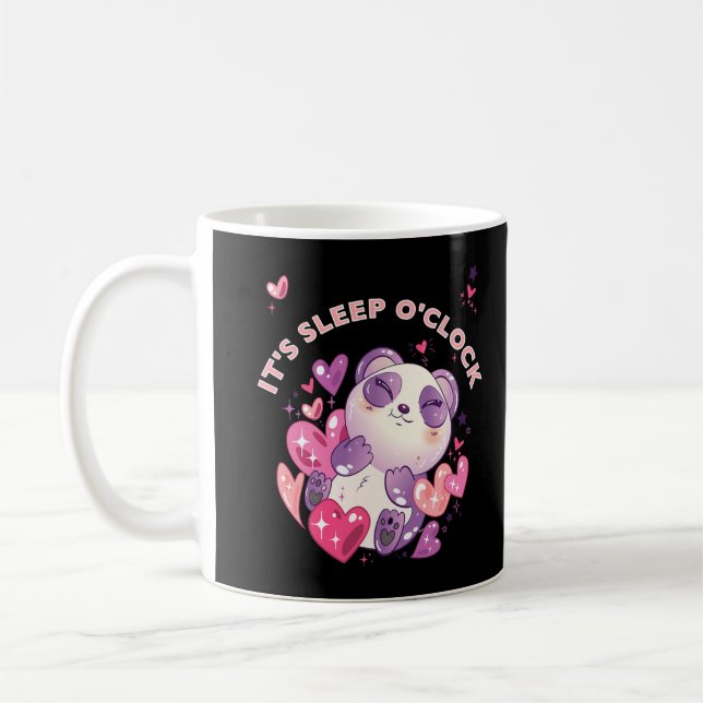 Cute sleepy panda sleeping shirt design coffee mug (Left)