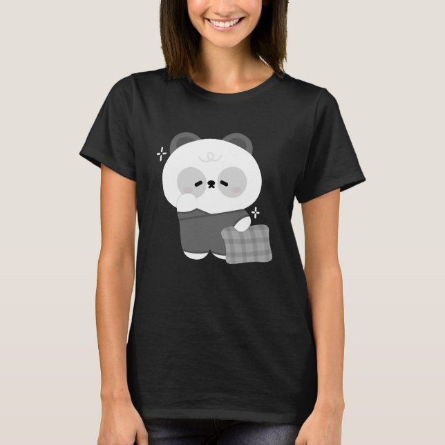 Cute Sleepy Panda  T-Shirt (Front)