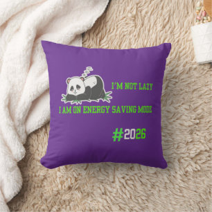 Cute Sleepy Panda Throw Pillow – Purple Home Décor