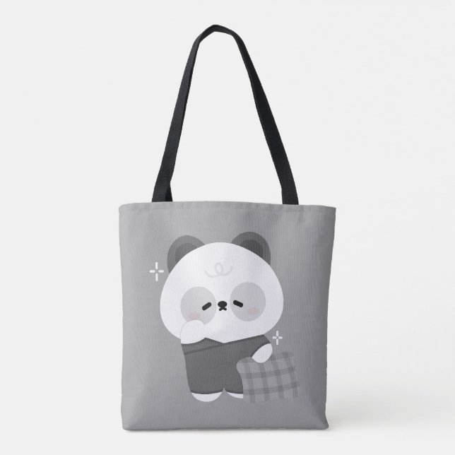 Cute Sleepy Panda  Tote Bag (Back)