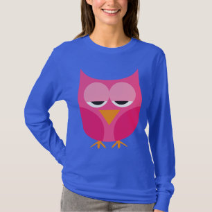 Cute Sleepy Pink Owl T-Shirt