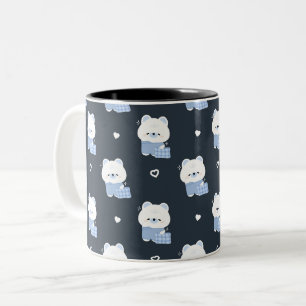 Cute Sleepy Polar Bear Two-Tone Coffee Mug
