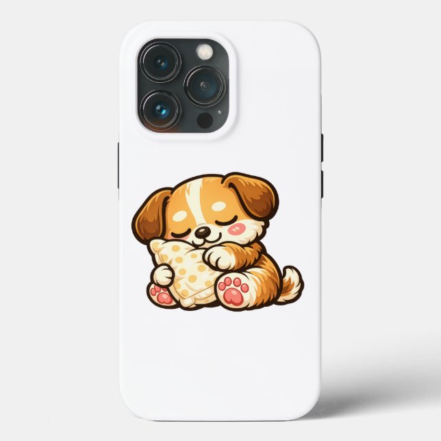Cute Sleepy Puppy with Pillow Case-Mate iPhone Case (Back)