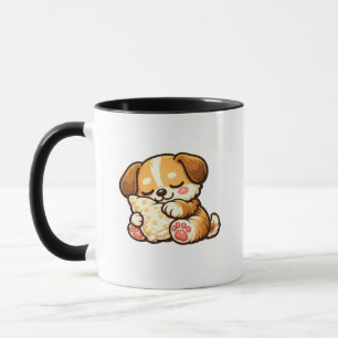 Cute Sleepy Puppy with Pillow Mug