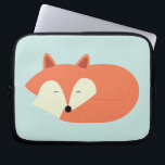 Cute Sleepy Red Fox Laptop Sleeve<br><div class="desc">Adorable illustration of a cute red fox.</div>