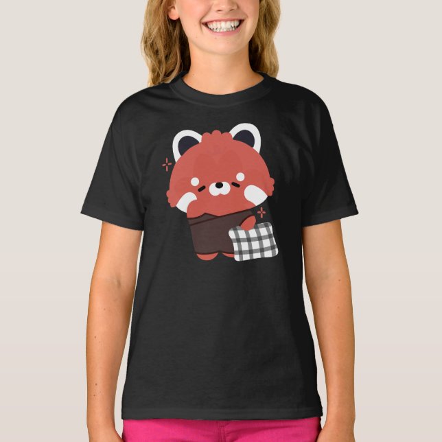 Cute Sleepy Red Panda T-Shirt (Front)