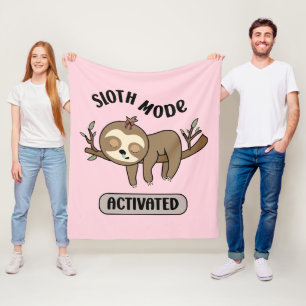 Cute Sleepy Sloth Mode Fleece Blanket