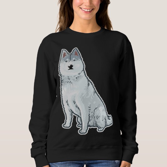 Cute Sleigh Dog Siberian Husky Sweatshirt (Front)