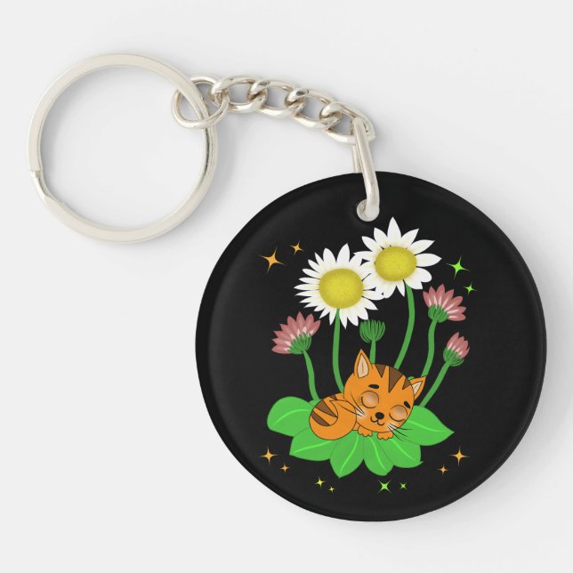Cute slipping cat key ring (Front)