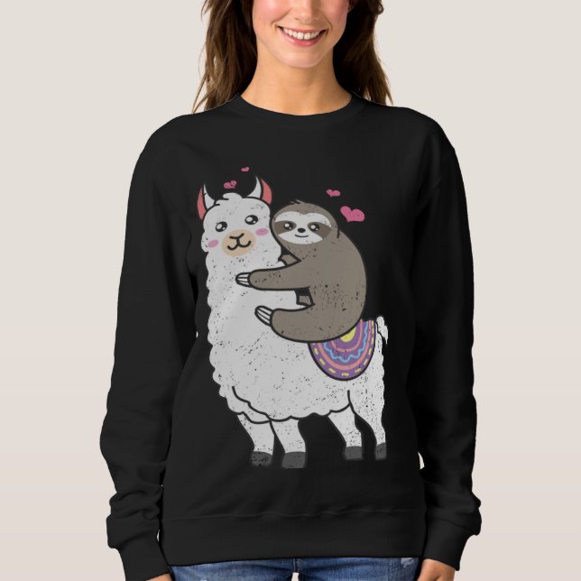 Cute Sloth Alpaca  Lazy Sloths Owner Animal Graphi Sweatshirt (Front)