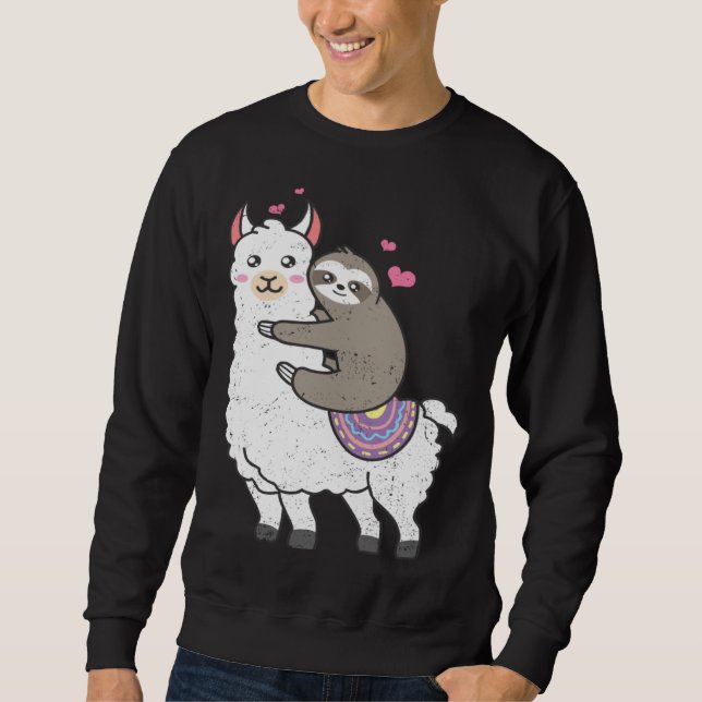 Cute Sloth Alpaca  Lazy Sloths Owner Animal Graphi Sweatshirt (Front)