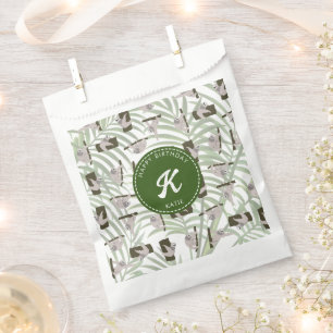 Cute Sloth Animal Pattern in Wild Forest Birthday Favour Bag